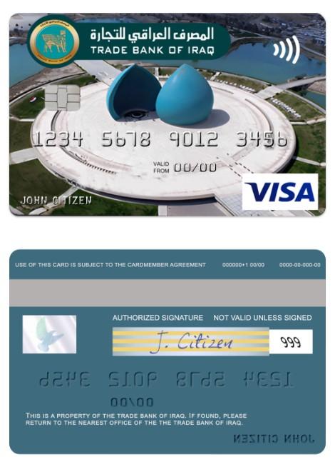 Iraq Trade Bank of Iraq visia classic card